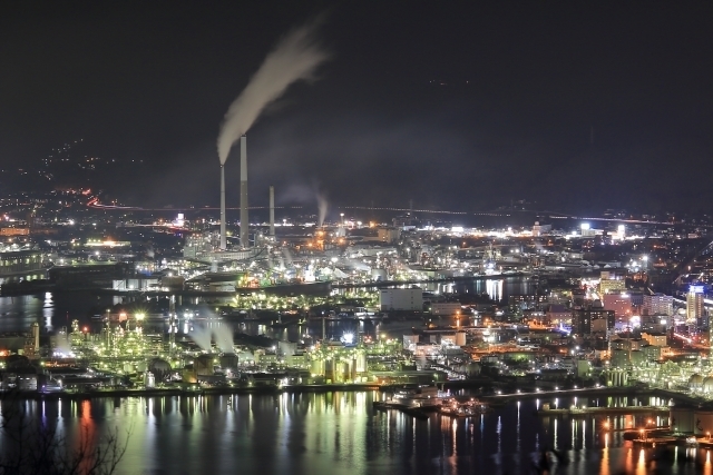 周南工業地域の夜景